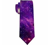 Yekiua Starry Night Men's Tie Vincent Van Gogh Night Palace Moon Formal Business Wedding Neckties Ties For Men, Bursting Galaxy, One Size