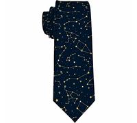 Yekiua Stars Men's Ties Zodiac Astrology Signs Planet Space Constellation Cosmic Map Universe Night Sky Neck Tie Business Wedding Formal Fashion Necktie Yellow, Stars, One size