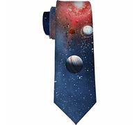 Yekiua White Pigeon Men's Ties Jesus Cross On Black Neck Tie Business Wedding Formal Fashion Necktie, Planets System, One size