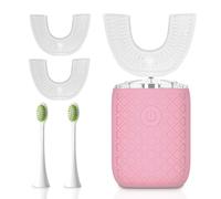 yeklike Adult Sonic Automatic Electric Toothbrush, 360° Oral Cleaning Stain Whitening, IPX7 Waterproof Rechargeable, u-Shape Brush Head*3+Straight Handle Brush Head*2, Suitable for Travel or Home Use