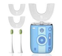 yeklike Adult Sonic Automatic Electric Toothbrush, 360° Oral Cleaning Stain Whitening, IPX7 Waterproof Rechargeable, u-Shape Brush Head*3+Straight Handle Brush Head*2, Suitable for Travel or Home Use