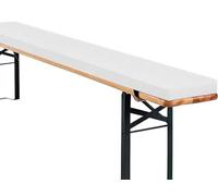 Yekuhe Garden Bench Cushion 2/3 Seater, 100/120/140160/180CM Bench Seat Pad Outdoor with Removable Cover & Non-Slip Straps, 3CM Thick Seat Cushions for Dining Bench Indoor(White,180x40x3cm)