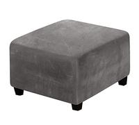 Yekuhe Large Square Ottoman Cover Slipcover 18x18/40 x 40/36x36 Black/Grey Furniture Protector, Folding Storage Stool Footstool Slipcover Form Fit with Elastic Bottom (Color : #1, Size : 55x55CM)
