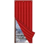 Yekuhe Thermal Door Curtain 80 X 200/90 X 200/100 X 210 cm, Thickened Windproof Waterproof Door Covers Oxford Cloth with Polyester Cotton Warm Winter(Wine red,90 X 200 cm)