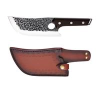 yekulanyue 7" Chef's Knife -Handmade Forged Kitchen Knife with Leather Sheath, High Carbon Steel Japanese Kitchen Knife & Wood Handle