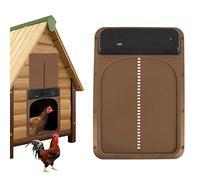 YEKUYEKU Automatic Chicken Coop Door, Brown Automatic Chicken Door, Chicken Coop Door, Light Sensing Chicken Door, Chicken Coop Accessories
