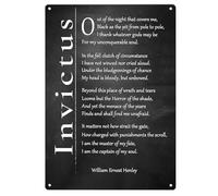 Yelacaay Invictus Poem Wall Art Metal Poster Quote I Am The Master Of My Fate Ideal For Bedroom Office Or Hallway Metal Sign Plaque Poster 8X12 Inch
