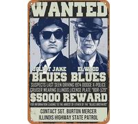 Yelacaay Movies Wanted The Blues Brothers Poster Wall Decor Fun For Home Kitchen Bar Room Garage Retro Plaque Metal Sign Plaque Poster 8X12 Inch