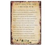 Yelacaay Poem Wall Art Metal Poster When I Have Fears That I May Cease To Be Quotes Great For Living Room Metal Sign Plaque Poster 8X12 Inch