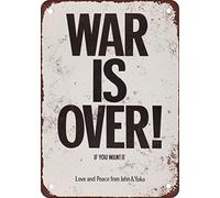Yelacecca 1971 John Lennon & Yoko Ono War Is Over Tin Sign 7.8 * 11.8 Inch(L * W)