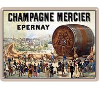 Yelacecca Champagne Mercierstyle Wall Art Plaque Poster Funny Vintage Metal Sign Poster 8X12 Inches