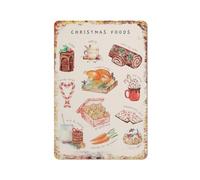 Yelacecca Christmas Foods Watercolor Educational Poster Noel Winter Holiday Pastry Treat Kitchen Wall Art Metal Sign Plaque Culture Decor Metal Sign Plaque Poster 8X12 Inch