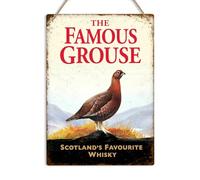 Yelacecca Famous Grouse Vintage Retro Metal Tin Sign Plaque Bar Pub Man Cave Scotch Whisky Vintage Metal Sign Plaque Poster 8X12 Inches