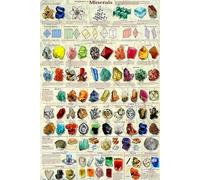 Yelacecca Introduction To Minerals Geology Laminated Education Science Chart Poster Wall Art Decor Metal Sign Poster 8X12 Inches