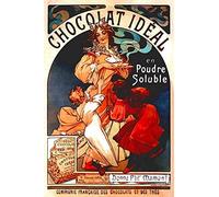 Yelacecca New?Chocolat Ideal French Restaurant Kitchen Food Home Bar Club Kitchen Restaurant Wall Art Decor Plaque Signs Funny Vintage Metal Sign Poster 8X12 Inches