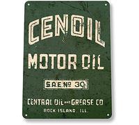Yelacecca New Metal Sign Aluminum Sign Cenoil Motor Oil Gas Oil Garage Auto Shop Rustic Decor Metal Sign 8 X 12 Inch