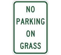 Yelacecca New Metal Sign Aluminum Sign No Parking On Grass Sign For Outdoor & Indoor 12" X 8"
