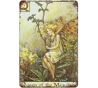 Yelacecca Queen Of The Meadow Fairy Flower Fairieswall Art Nursery Decor Fairy Print Home Decorwall Decor Funny Vintage Metal Sign Poster 8X12 Inches