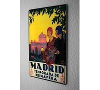 Yelacecca Tin Sign City Madrid 7.8X11.8 Inch