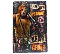 Yelacecca Tin Sign Decor I Reserve The Right To Bear Arms. American Sign, 2Nd Amendment, Gun Sign Sign Funny Vintage Metal Sign Poster 8X12 Inches