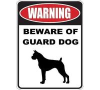 Yelacecca Tin Sign Warning Beware Of Guard Dog Boxer Dog Lover Novelty Street Sign 8 X 12 Inch