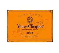 Yelacecca Veuve Clicquot Brut Champagne Retro Aluminum Plaque For Home Coffee Shop Poster, White Metal Sign Plaque Poster 8X12 Inch