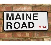 Yelaceccb City Maine Road Street Sign For Man City Fan Fence Decoration Props Plaque 8X12 Inch