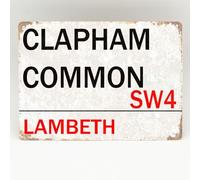 Yelaceccb Clapham Common Metal Sign London Street Novelty Retro Wall Plaque Door Street Sign 8X12 Inches