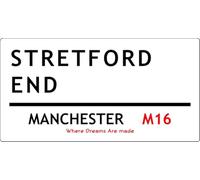 Yelaceccb Stretford End - Metal Sign - Football Ground Memorabilia Metal Street Sign 8X12 Inches