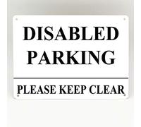 YelaceSing Disabled Parking Metal Sign Please Keep Clear Reserved Blue Badge Driveway Metal Plate Plaque Aluminum Metal Signes Metal Sign Plaque Poster 8X12 Inches