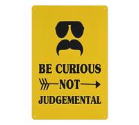 YelaceSing Positive Ted Gift Lasso Be Curious Not Judgemental Sign, Football Lover Tv Show Quotes Football Coach Metal Sign Plaque Poster 8X12 Inches