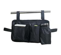 YELAIYEHAO Walker Bag, Multi Pockets Folding Walker Basket Tote Bag with Cup Holder, Hand-Free Carry Pouch Storage Bag for Universal Walkers, Large Capacity Organizer (Black, 13.8X8.1 INCH)