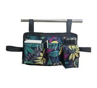 YELAIYEHAO Walker Bag, Multi Pockets Folding Walker Basket Tote Bag with Cup Holder, Hand-Free Carry Pouch Storage Bag for Universal Walkers, Large Capacity Organizer (Maple Leaves, 13.8X8.1 INCH)
