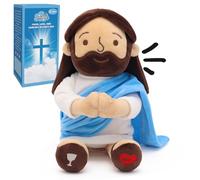 Yelakey 13" Praying Jesus Plush for Kids, Talking Jesus Doll for Church Easter Gift, Jesus Stuffed Doll for Sunday School Religious and Baptisms Favors-Speaks 12 Prayers & 3 Songs