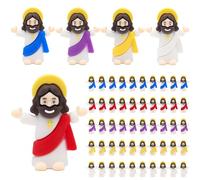 Yelakey 50 Pcs Little Tiny Jesus Mini Jesus Figurines in Bulk Original Design to Hide and Seek Religious Party Favors Baptism Gift for Easter Egg Stuffers Fillers