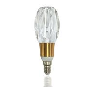 YELANGU Acrylic Crystal Bulb 5W Edison Screw Light 85-265V, 3000K Warm Light, E14 Base Professional Decorative lamp (1 Count E14-B006)