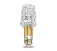 YELANGU Acrylic Crystal Bulb 5W Edison Screw Light 85-265V, 3000K Warm Light, E27 Base Professional Decorative lamp (1 Count E27-B014)