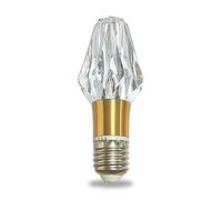 YELANGU Acrylic Crystal Bulb 5W Edison Screw Light 85-265V, 3000K Warm Light, E27 Base Professional Decorative lamp (1 Count E27-B004)