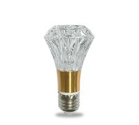 YELANGU Acrylic Crystal Bulb 5W Edison Screw Light 85-265V, 6000K White Light, E27 Base Professional Decorative lamp (1 Count E27-B009)
