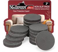 Yelanon Non Slip Furniture Pads - 24pcs 50mm Furniture Grippers, Non Skid Self Adhesive Rubber Feet Furniture Feet,Anti Slide Furniture Hardwood Floors Protectors for Keep Couch Stoppers