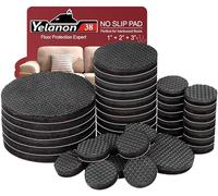 Yelanon Non Slip Furniture Pads 38pcs（25+50+75) mm Furniture Grippers, Non Skid Self Adhesive Rubber Feet Furniture Feet,Anti Slide Furniture Hardwood Floor Protector for Keep Couch Stoppers