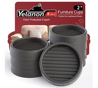 Yelanon Non Slip Furniture Pads,8 Pcs 2” Furniture Coasters - Non Skid Furniture Grippers, Rubber Furniture Feet Caster Cups, Anti Slide Floor Protectors - Keep Furniture in Place(Black)