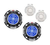 YELARXI 2Pcs Golf Green Reader, Golf Ball Marker with High Precision Green Reading Aid Bubble and Magnetic Cap Clip - Fitting for (Training/Accessories/Gift/Men & Women), Dark Blue