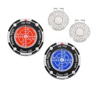 YELARXI 2Pcs Golf Green Reader, Golf Ball Marker with High Precision Green Reading Aid Bubble and Magnetic Cap Clip - Fitting for (Training/Accessories/Gift/Men & Women), Red, Dark Blue