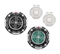 YELARXI 2Pcs Golf Green Reader, Golf Ball Marker with High Precision Green Reading Aid Bubble and Magnetic Cap Clip - Fitting for (Training/Accessories/Gift/Men & Women), Black, Dark Green