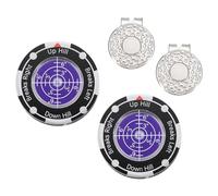 YELARXI 2Pcs Golf Green Reader, Golf Ball Marker with High Precision Green Reading Aid Bubble and Magnetic Cap Clip - Fitting for (Training/Accessories/Gift/Men & Women), Purple