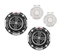 YELARXI 2Pcs Golf Green Reader, Golf Ball Marker with High Precision Green Reading Aid Bubble and Magnetic Cap Clip - Fitting for (Training/Accessories/Gift/Men & Women), Black