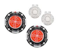 YELARXI 2Pcs Golf Green Reader, Golf Ball Marker with High Precision Green Reading Aid Bubble and Magnetic Cap Clip - Fitting for (Training/Accessories/Gift/Men & Women), Red