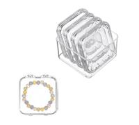 YELARXI Acrylic Jewelry Box Organizer, Bead Organizer with 4Pcs Small Boxes Clear Bead Storage Portable - Fitting for (Travel/DIY Jewelry/Earrings) 1Set & 3.2"x3.2"x2" & Transparent