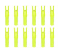YELARXI Archery Arrow Nocks, Plastic Nocks Replacement Arrows Tail Accessory-Fitting For (DIY Hunting Shooting/Compound/Recurve Bow) 6.2MM/0.24" ID & 12 Pcs & Plastic & Yellow